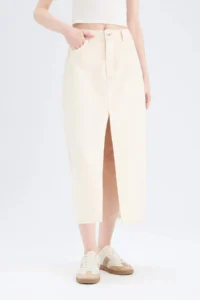 DeFacto Long Fit Jeans LONG Size Skirt - Image 4