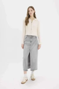 DeFacto Long Fit Midi Jeans Skirt - Image 3