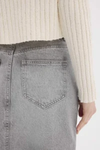 DeFacto Long Fit Midi Jeans Skirt - Image 7
