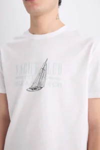 DeFacto 100% Cotton Regular Fit Crew Neck Printed Short Sleeve T-Shirt - Image 4