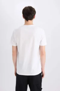 DeFacto 100% Cotton Regular Fit Crew Neck Printed Short Sleeve T-Shirt - Image 5
