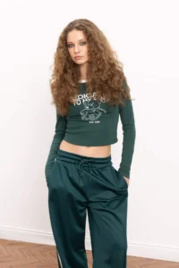 DeFacto Fitted Printed Crew Neck Ribbed Long Sleeve T-Shirt - Image 3