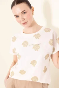 DeFacto Crew Neck Patterned Short Sleeve T-Shirt