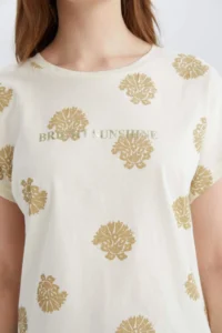 DeFacto Crew Neck Patterned Short Sleeve T-Shirt - Image 7