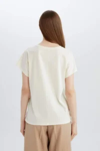 DeFacto Crew Neck Patterned Short Sleeve T-Shirt - Image 8
