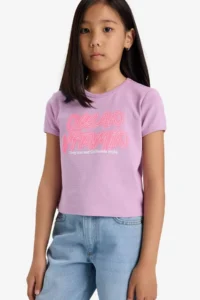 DeFacto Fitted Crew Neck Printed Ribbed Short Sleeve T-Shirt Girl Child - Image 3
