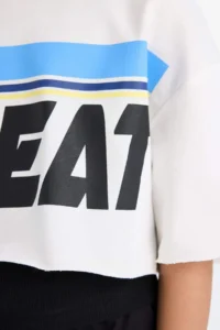 DeFacto Crew Neck Printed Short Sleeve T-Shirt Girls - Image 6