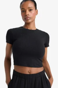 DeFacto Cropped Fit Crew Neck Sports Short Sleeve T-Shirt