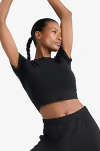 DeFacto Cropped Fit Crew Neck Sports Short Sleeve T-Shirt - Image 3