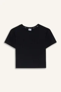 DeFacto Cropped Fit Crew Neck Sports Short Sleeve T-Shirt - Image 7
