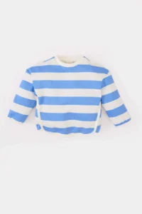 DeFacto Crew Neck Striped Sweatshirt Baby Girl