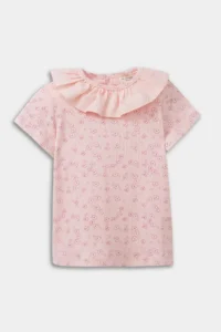 DeFacto Floral Ribbed Camisole Short Sleeve T-Shirt Baby Girl