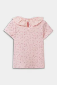DeFacto Floral Ribbed Camisole Short Sleeve T-Shirt Baby Girl - Image 3
