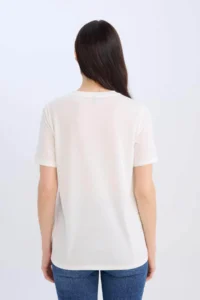 DeFacto Ecru Women T-Shirt E3026AX/ER105 - Image 5