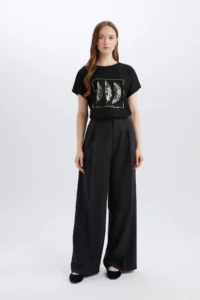 DeFacto Regular Fit Crew Neck Printed Short Sleeve T-Shirt - Image 2