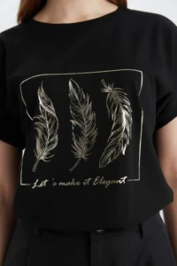 DeFacto Regular Fit Crew Neck Printed Short Sleeve T-Shirt - Image 4