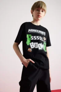 DeFacto Minecraft Crew Neck Short Sleeve T-Shirt Boy