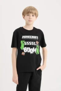 DeFacto Minecraft Crew Neck Short Sleeve T-Shirt Boy - Image 2