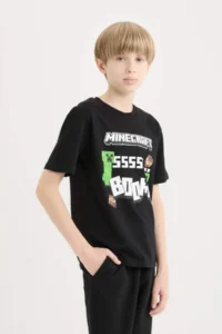 DeFacto Minecraft Crew Neck Short Sleeve T-Shirt Boy - Image 5