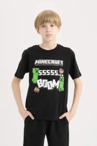 DeFacto Minecraft Crew Neck Short Sleeve T-Shirt Boy - Image 6