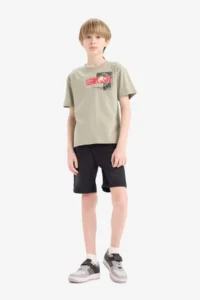 DeFacto Jurassic World Crew Neck Back Printed Short Sleeve T-Shirt Boy - Image 2