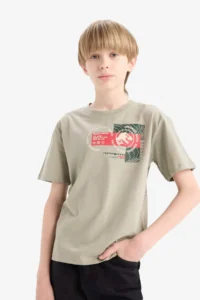 DeFacto Jurassic World Crew Neck Back Printed Short Sleeve T-Shirt Boy - Image 3