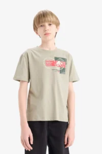 DeFacto Jurassic World Crew Neck Back Printed Short Sleeve T-Shirt Boy - Image 4