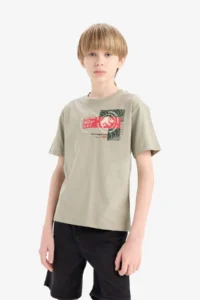 DeFacto Jurassic World Crew Neck Back Printed Short Sleeve T-Shirt Boy - Image 5