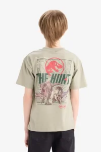 DeFacto Jurassic World Crew Neck Back Printed Short Sleeve T-Shirt Boy - Image 6