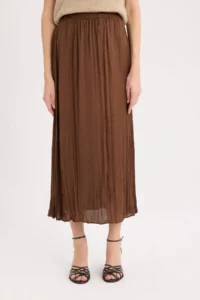 DeFacto A Cut High Waist Satin Midi Skirt - Image 4