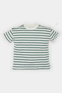 DeFacto Crew Neck Striped Short Sleeve T-Shirt Baby Boy - Image 3
