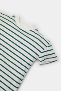 DeFacto Crew Neck Striped Short Sleeve T-Shirt Baby Boy - Image 4