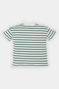 DeFacto Crew Neck Striped Short Sleeve T-Shirt Baby Boy - Image 5