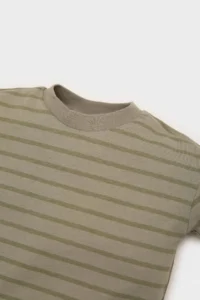 DeFacto Crew Neck Striped Short Sleeve T-Shirt Baby Boy - Image 2