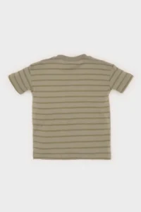 DeFacto Crew Neck Striped Short Sleeve T-Shirt Baby Boy - Image 4