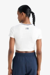 DeFacto NBA New York Knicks Slim Fit Slim Fit Crop Crew Neck Ribbed Short Sleeve T-Shirt - Image 5