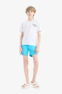 DeFacto Crew Neck Printed Short Sleeve T-Shirt Boy - Image 2