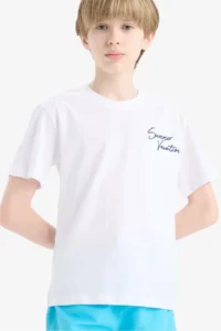 DeFacto Crew Neck Printed Short Sleeve T-Shirt Boy - Image 3