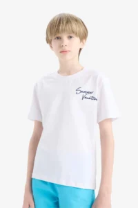 DeFacto Crew Neck Printed Short Sleeve T-Shirt Boy - Image 5