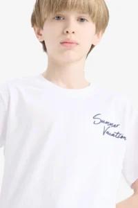 DeFacto Crew Neck Printed Short Sleeve T-Shirt Boy - Image 6
