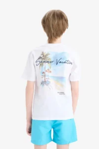 DeFacto Crew Neck Printed Short Sleeve T-Shirt Boy - Image 7