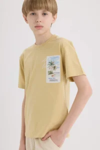 DeFacto Crew Neck Embroidered Short Sleeve T-Shirt Boy