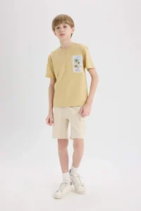 DeFacto Crew Neck Embroidered Short Sleeve T-Shirt Boy - Image 2