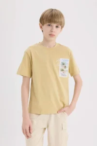 DeFacto Crew Neck Embroidered Short Sleeve T-Shirt Boy - Image 3