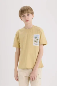 DeFacto Crew Neck Embroidered Short Sleeve T-Shirt Boy - Image 4