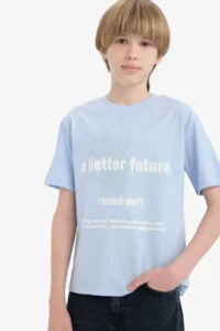 DeFacto Crew Neck Printed Short Sleeve T-Shirt Boy