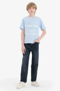DeFacto Crew Neck Printed Short Sleeve T-Shirt Boy - Image 2