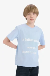 DeFacto Crew Neck Printed Short Sleeve T-Shirt Boy - Image 3