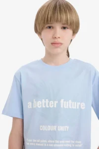 DeFacto Crew Neck Printed Short Sleeve T-Shirt Boy - Image 4