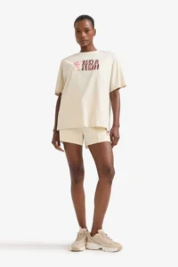 DeFacto 100% Cotton NBA Wordmark Oversized T-Shirt - Image 2